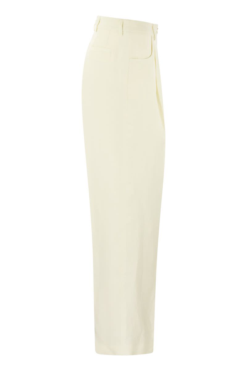 GABRIELLE - Viscose and linen trousers