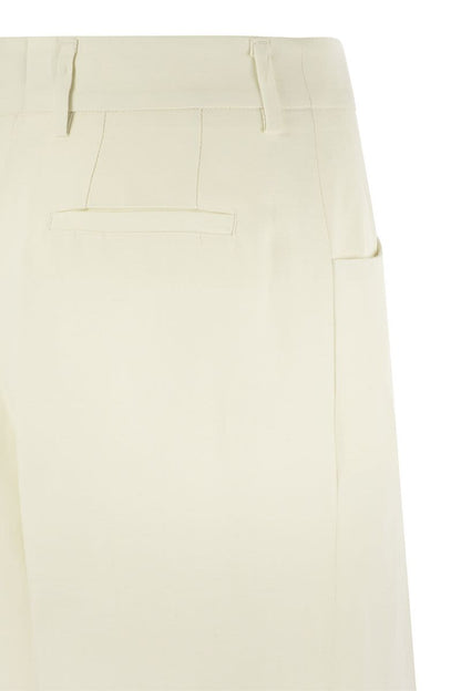 GABRIELLE - Viscose and linen trousers