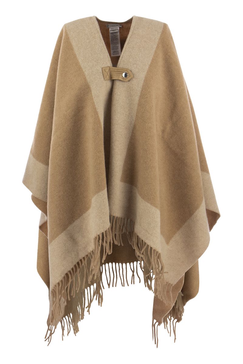 Wool-blend cape with contrasting details - VOGUERINI