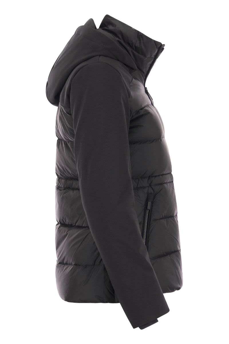 Quilted down jacket with hood - VOGUERINI