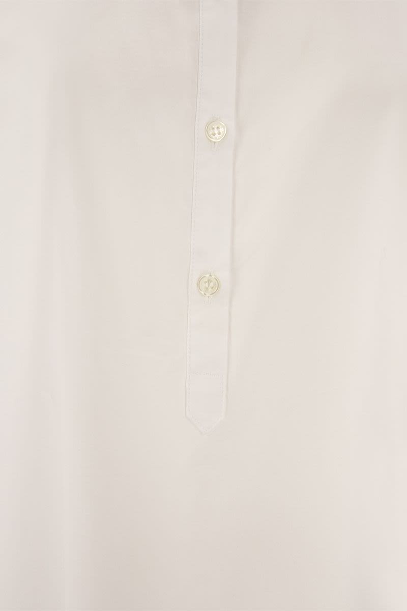 Short-sleeved blouse in pure cotton poplin - VOGUERINI