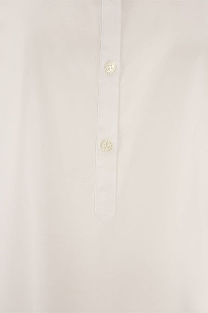 Short-sleeved blouse in pure cotton poplin - VOGUERINI