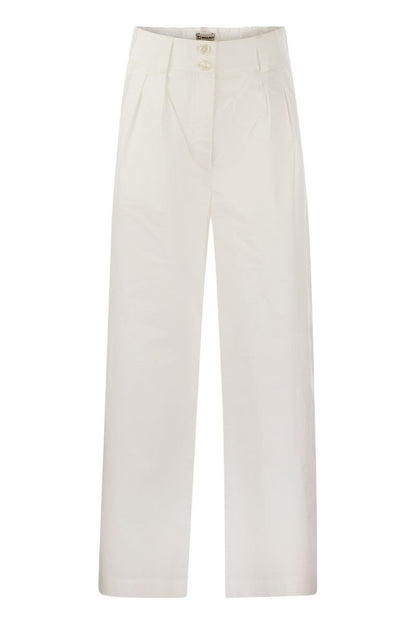 Cotton pleated trousers