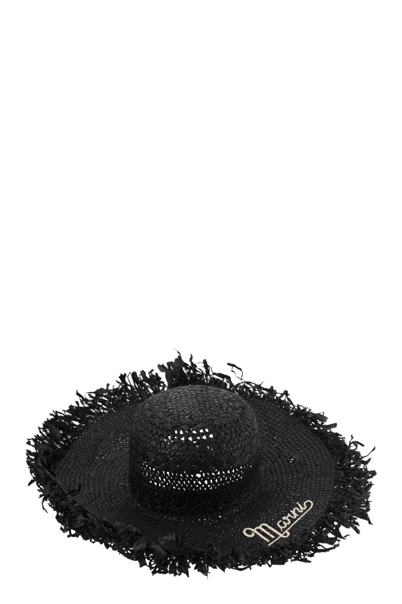 Raffia hat with logo - VOGUERINI