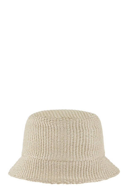 Raffia-effect fabric bucket hat - VOGUERINI