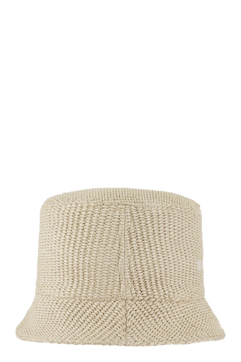 Raffia-effect fabric bucket hat - VOGUERINI