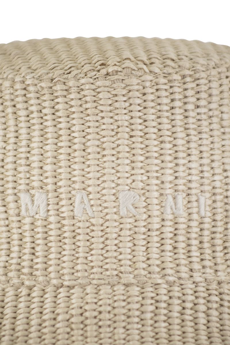 Raffia-effect fabric bucket hat - VOGUERINI