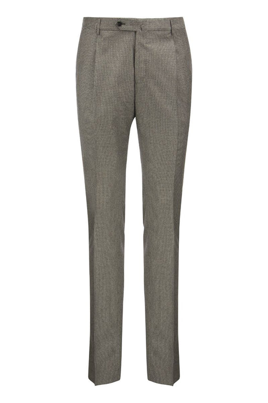 Super Slim Pied de poule Wool Trousers - VOGUERINI