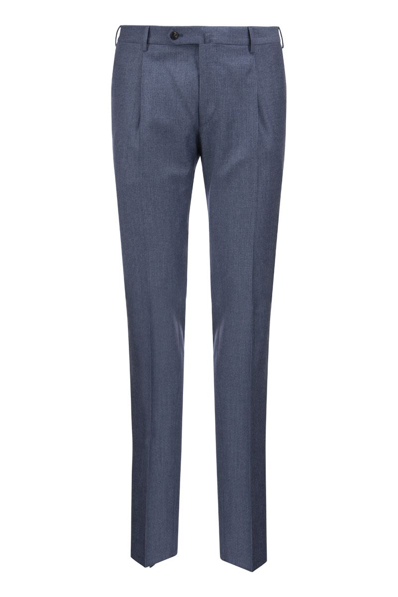 Super Slim Pied de poule Wool Trousers - VOGUERINI