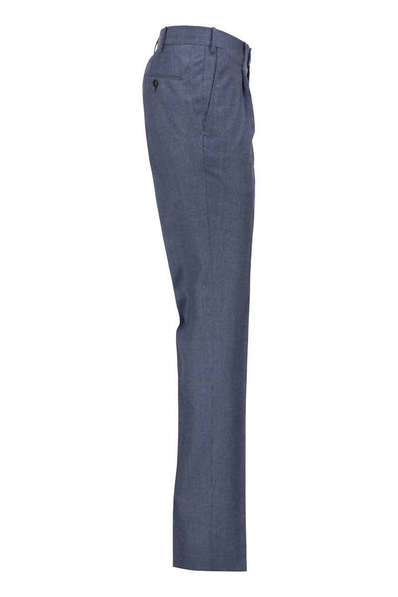 Super Slim Pied de poule Wool Trousers - VOGUERINI