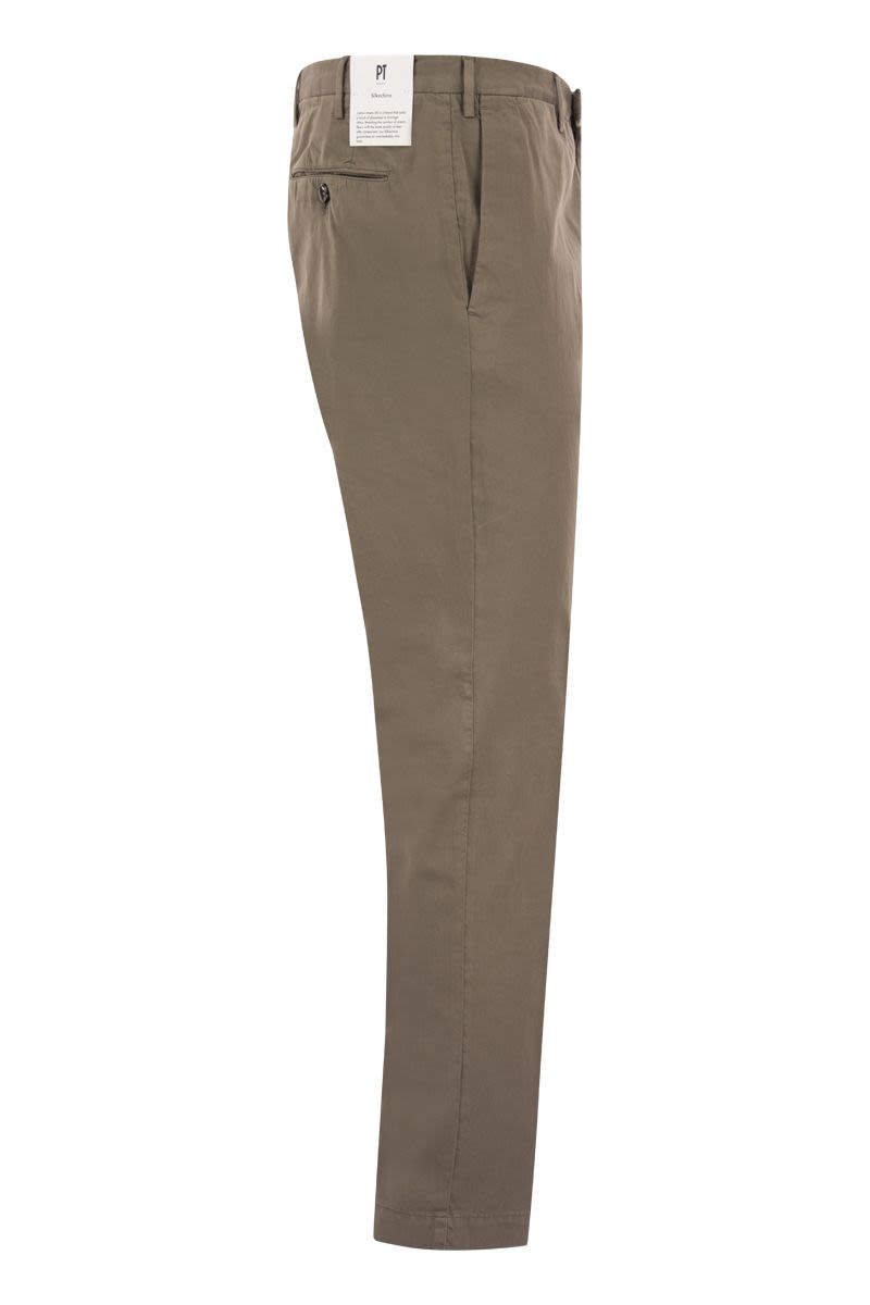 Superslim trousers in cotton and silk - VOGUERINI