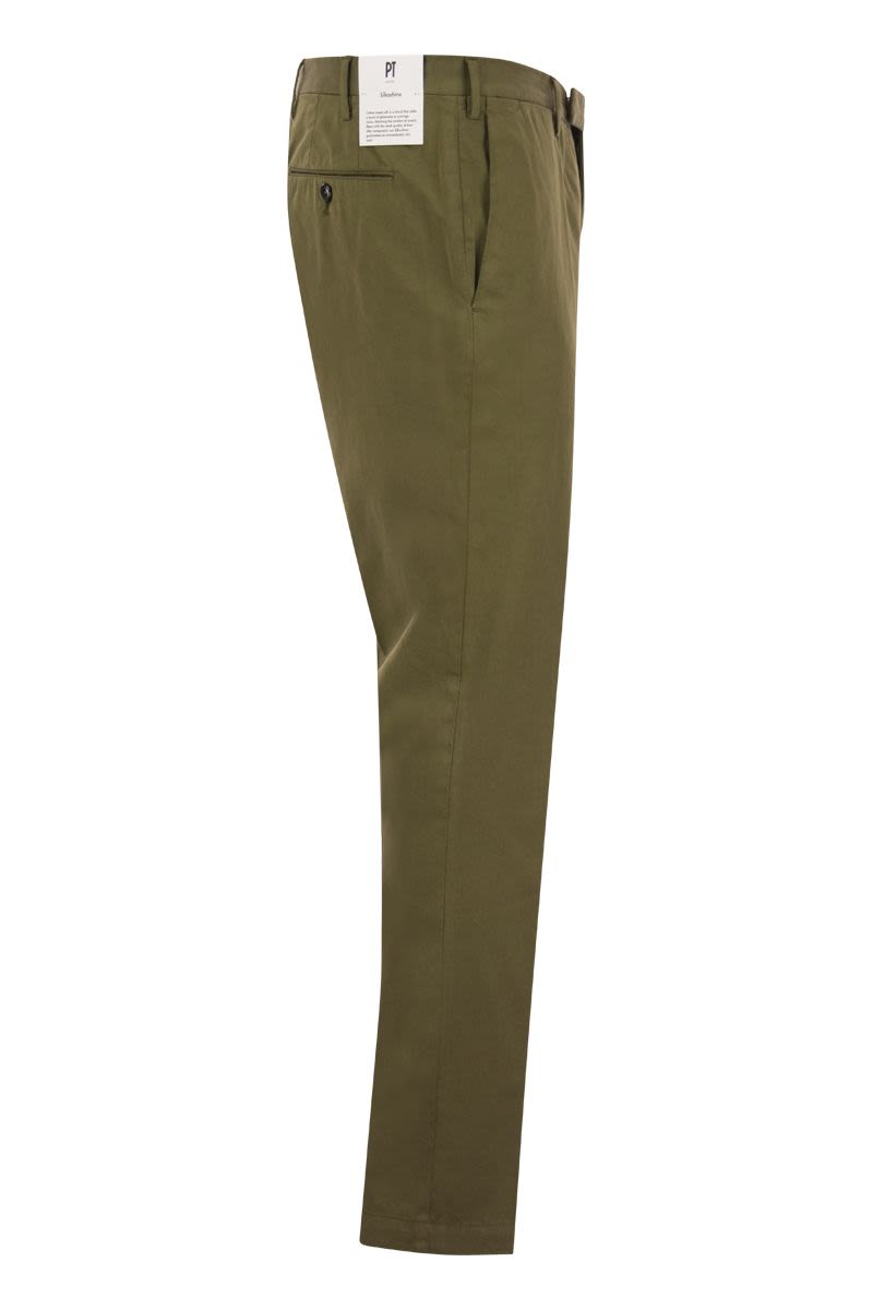 Skinny trousers in cotton and silk - VOGUERINI