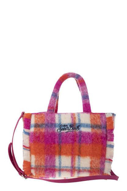 Wooly Colette handbag with fringes and tartan pattern - VOGUERINI