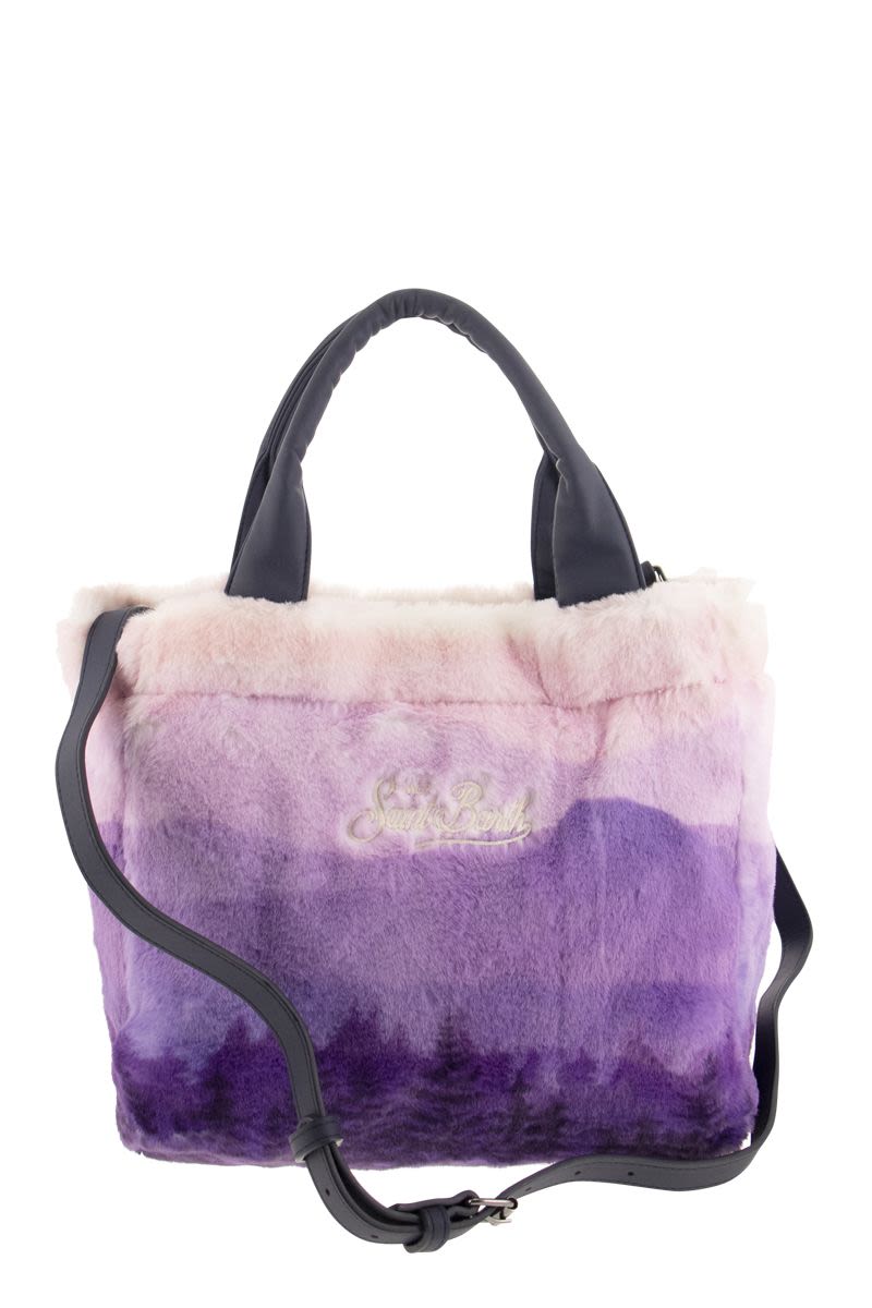 Colette soft and furry handbag with print - VOGUERINI