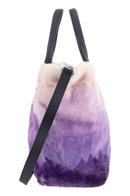 Colette soft and furry handbag with print - VOGUERINI