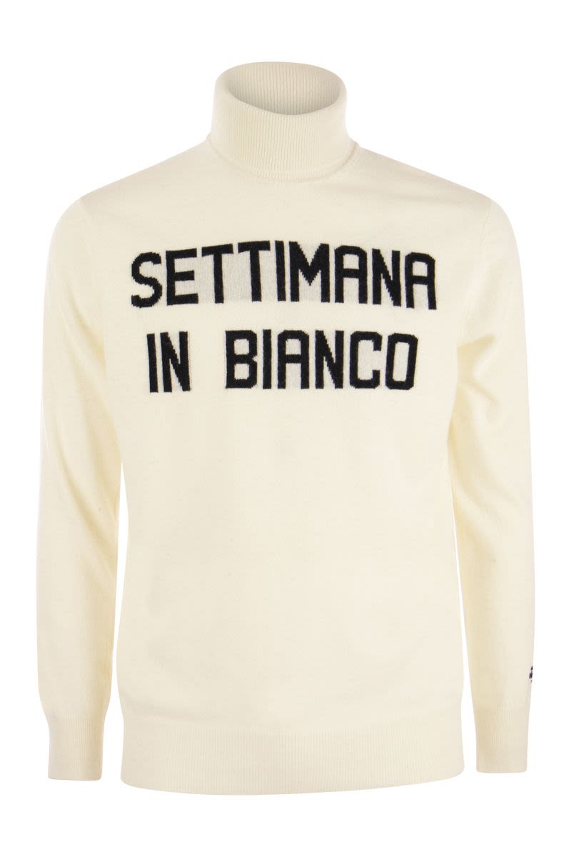 Wool and cashmere blend turtleneck sweater SETTIMANA IN BIANCO - VOGUERINI