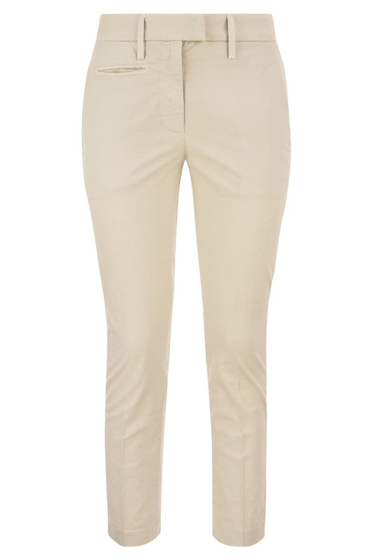 PERFECT - Slim-fit Cotton Gabardine Trousers - VOGUERINI