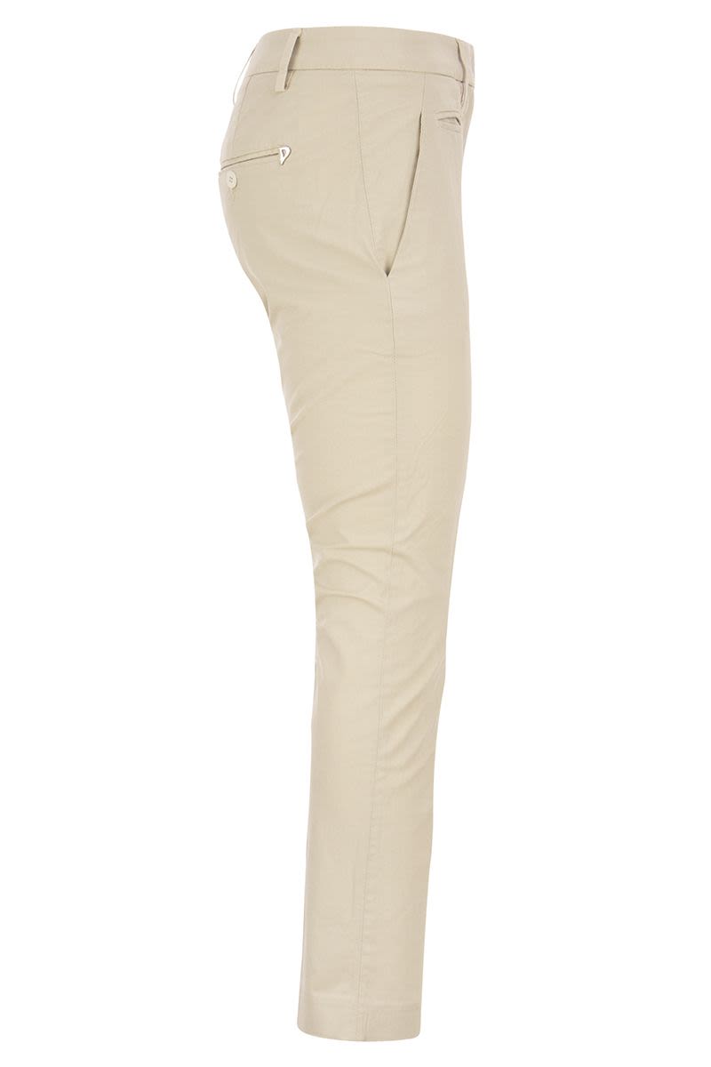 PERFECT - Slim-fit Cotton Gabardine Trousers - VOGUERINI