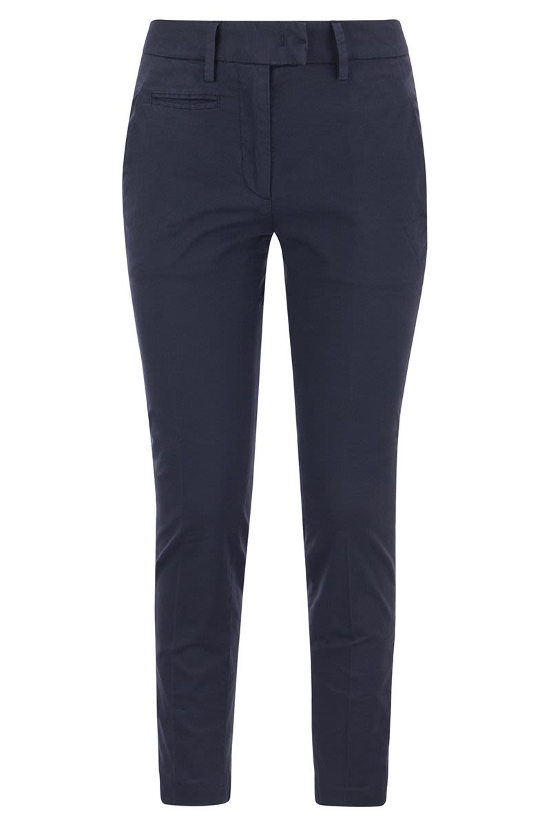 PERFECT - Slim-fit Cotton Gabardine Trousers - VOGUERINI