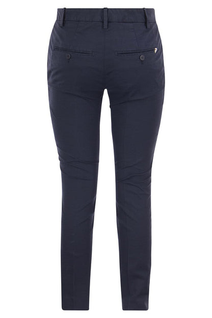 PERFECT - Slim-fit Cotton Gabardine Trousers - VOGUERINI