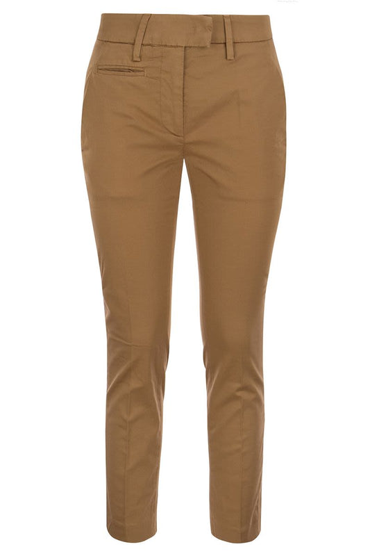 PERFECT - Slim-fit Cotton Gabardine Trousers - VOGUERINI