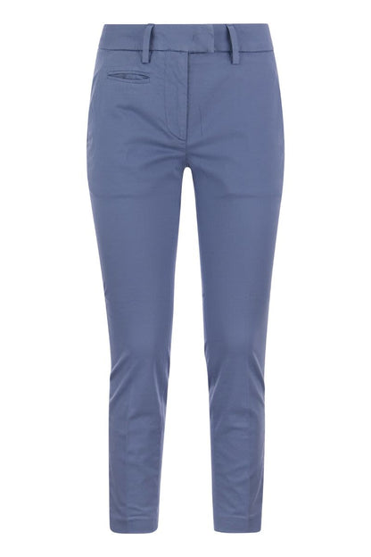 PERFECT - Slim-fit Cotton Gabardine Trousers - VOGUERINI