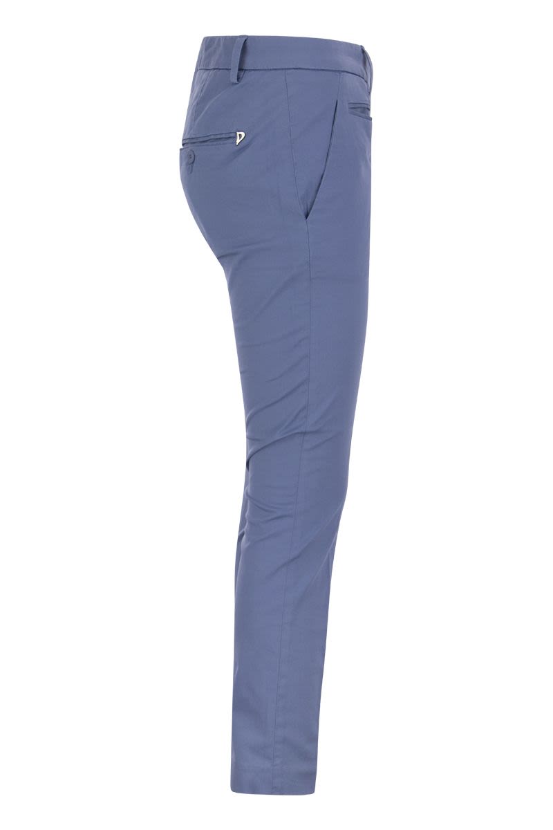 PERFECT - Slim-fit Cotton Gabardine Trousers - VOGUERINI