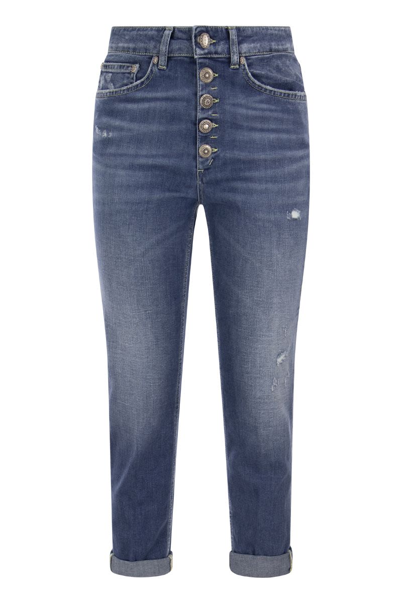 KOONS - Loose jeans with jewelled buttons - VOGUERINI