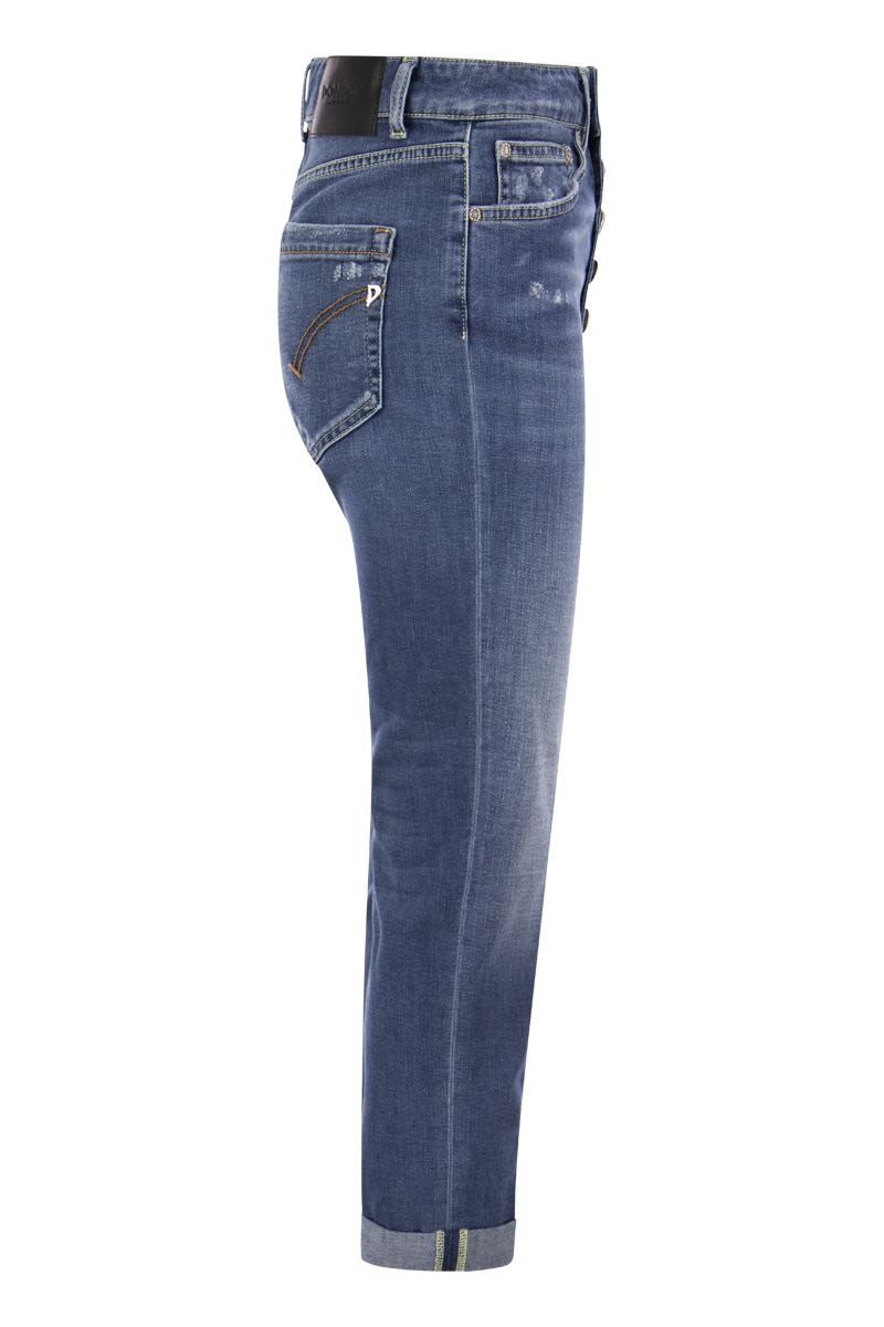 KOONS - Loose jeans with jewelled buttons - VOGUERINI