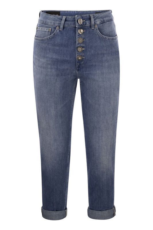 KOONS - Loose jeans with jewelled buttons - VOGUERINI