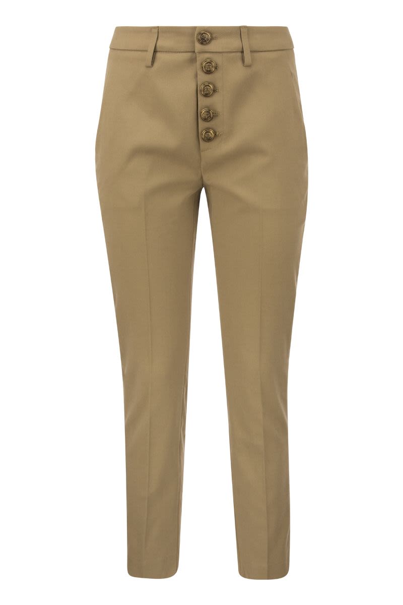 CARMEN - Slim gabardine lyocell trousers - VOGUERINI