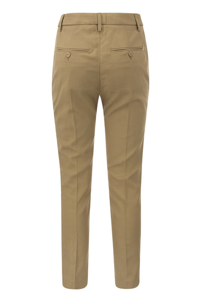 CARMEN - Slim gabardine lyocell trousers - VOGUERINI