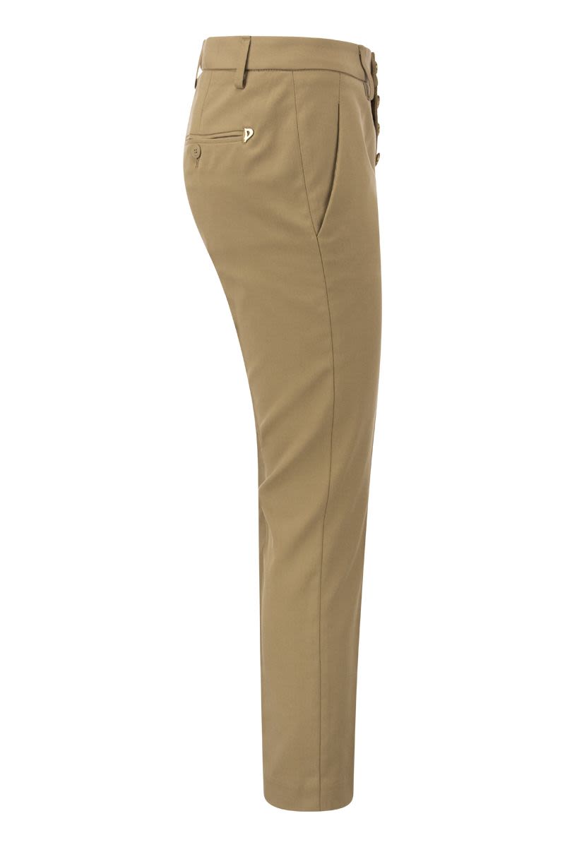 CARMEN - Slim gabardine lyocell trousers - VOGUERINI