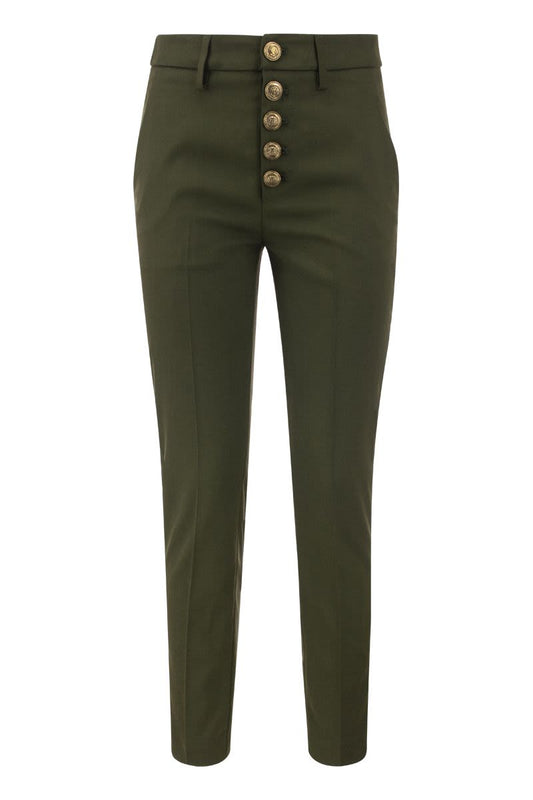 CARMEN - Slim gabardine lyocell trousers - VOGUERINI