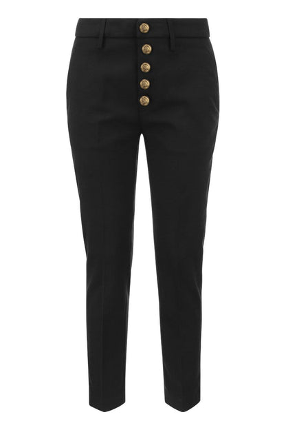 CARMEN - Slim gabardine lyocell trousers - VOGUERINI