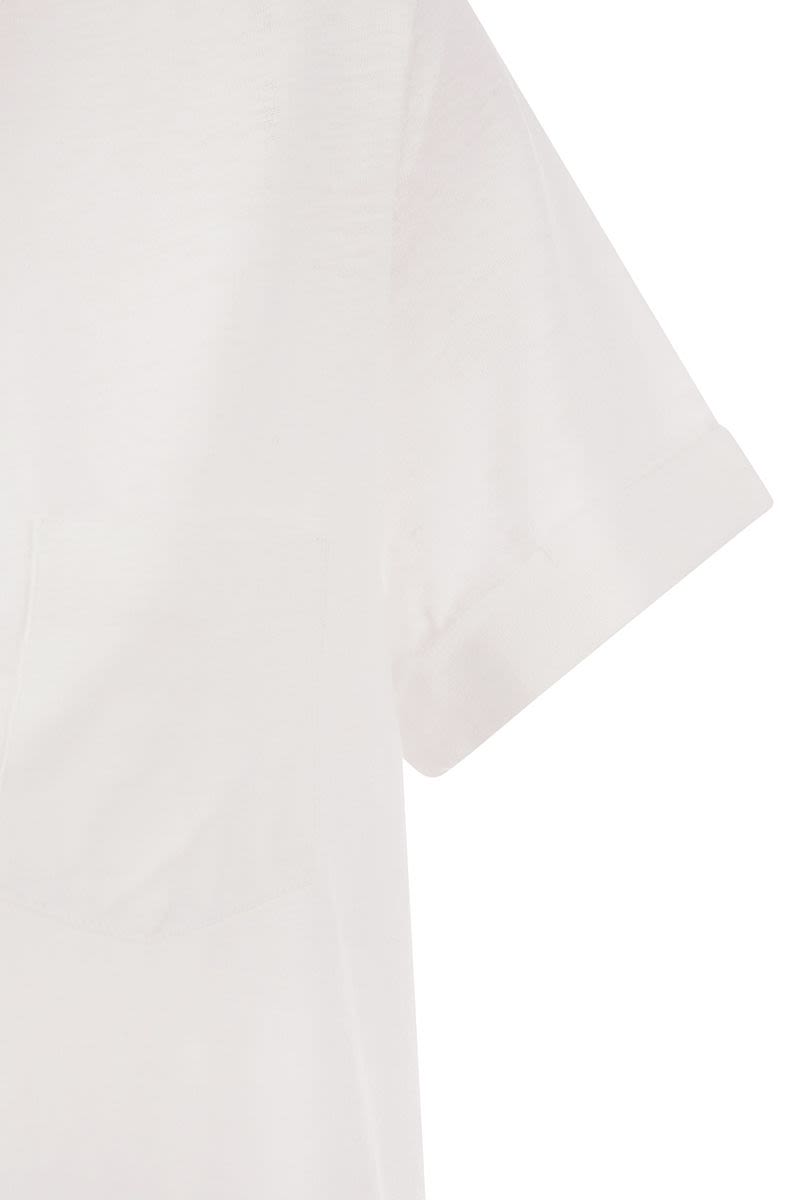 Short-sleeved linen polo shirt - VOGUERINI