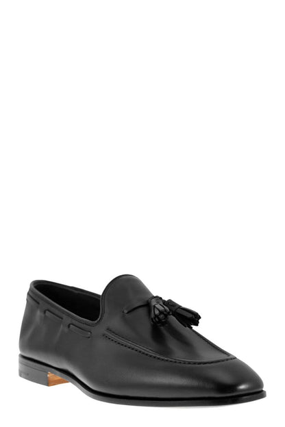 Brushed Calf Leather Loafer - VOGUERINI