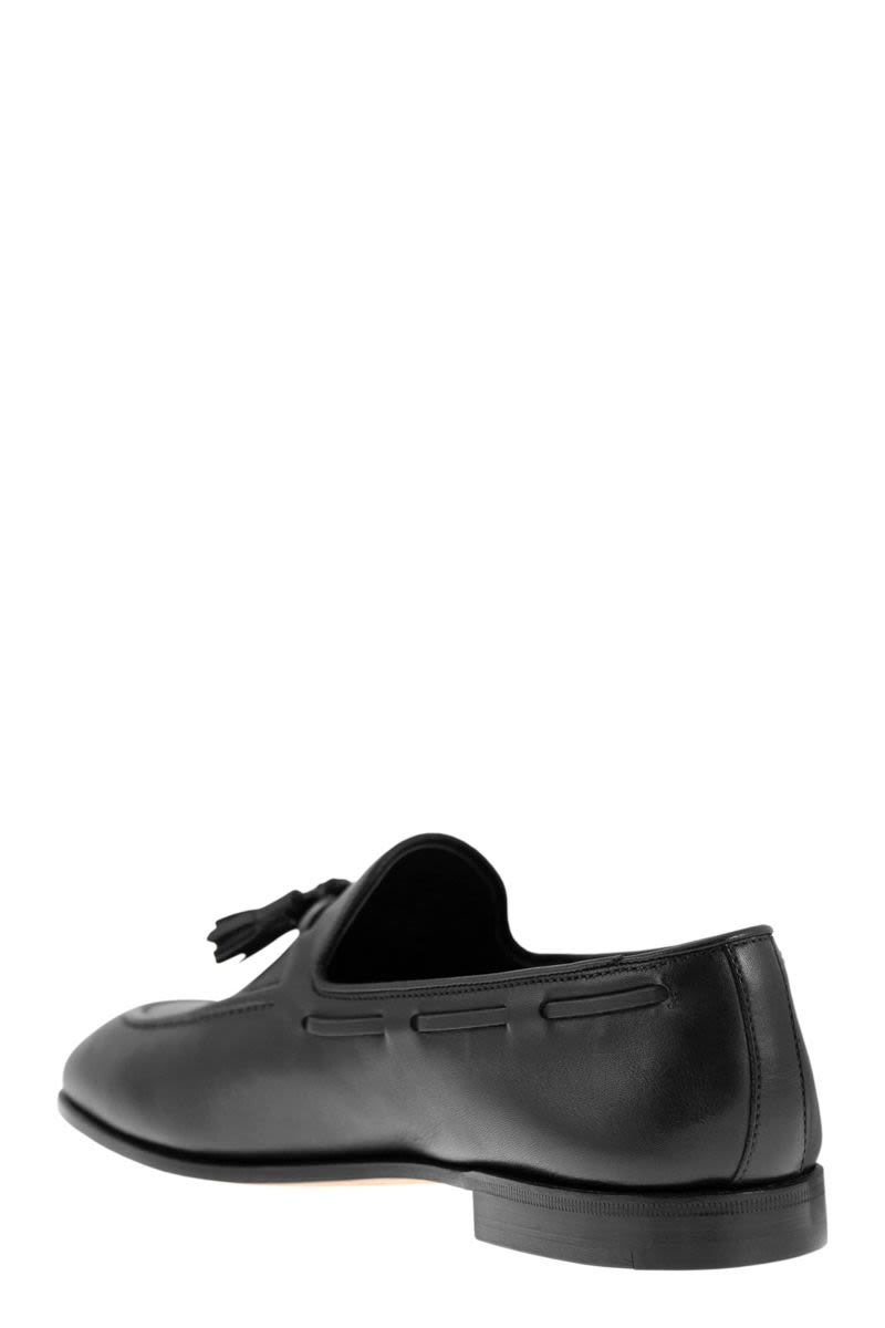 Brushed Calf Leather Loafer - VOGUERINI