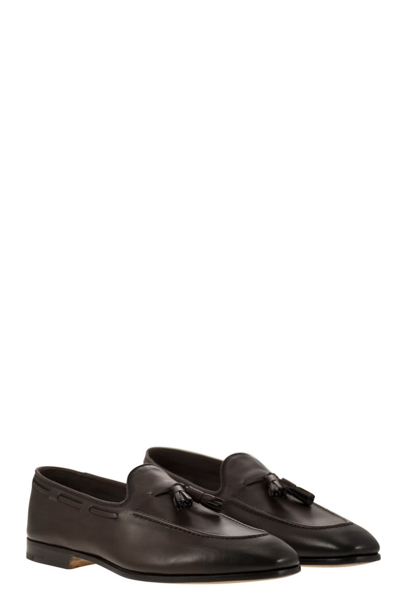 Brushed Calf Leather Loafer - VOGUERINI