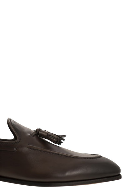 Brushed Calf Leather Loafer - VOGUERINI