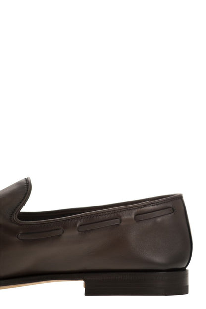 Brushed Calf Leather Loafer - VOGUERINI