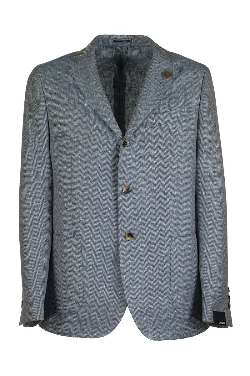 Single-breasted two-button jacket with herringbone pattern - VOGUERINI