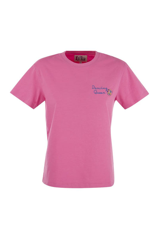 T-shirt with DANCING QUEEN embroidery on chest - VOGUERINI