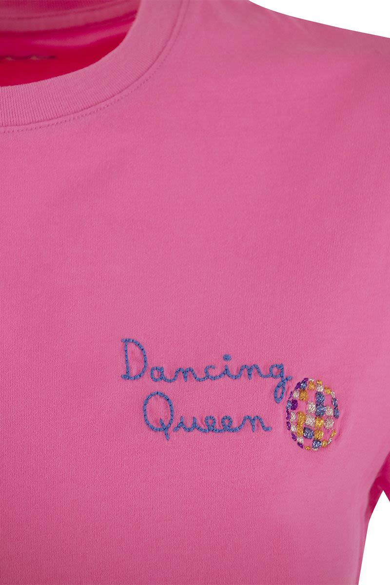 T-shirt with DANCING QUEEN embroidery on chest - VOGUERINI