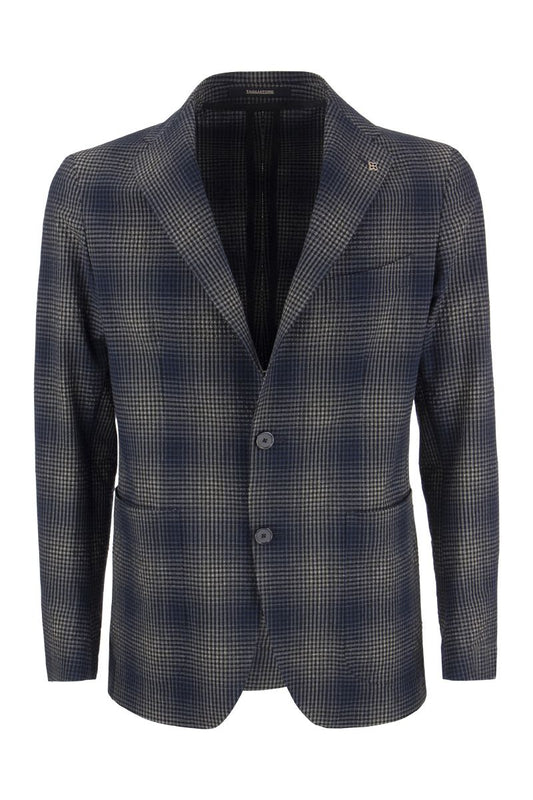 Cotton jacket with faded Tartan pattern - VOGUERINI