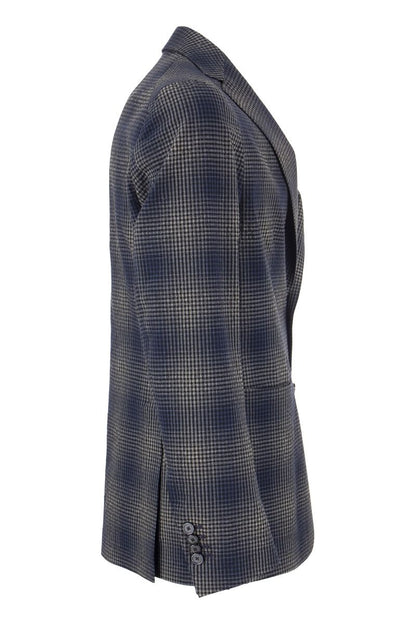 Cotton jacket with faded Tartan pattern - VOGUERINI