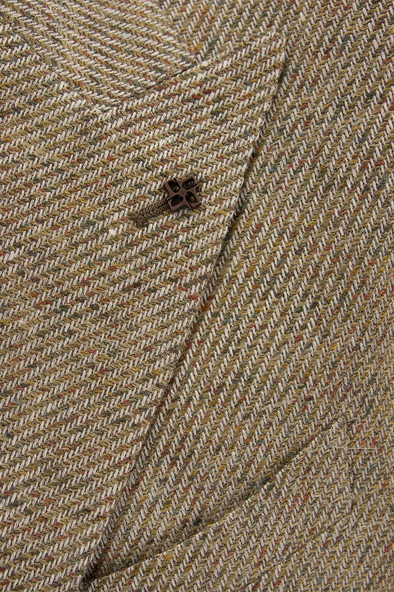 Linen and wool blend double-breasted jacket - VOGUERINI