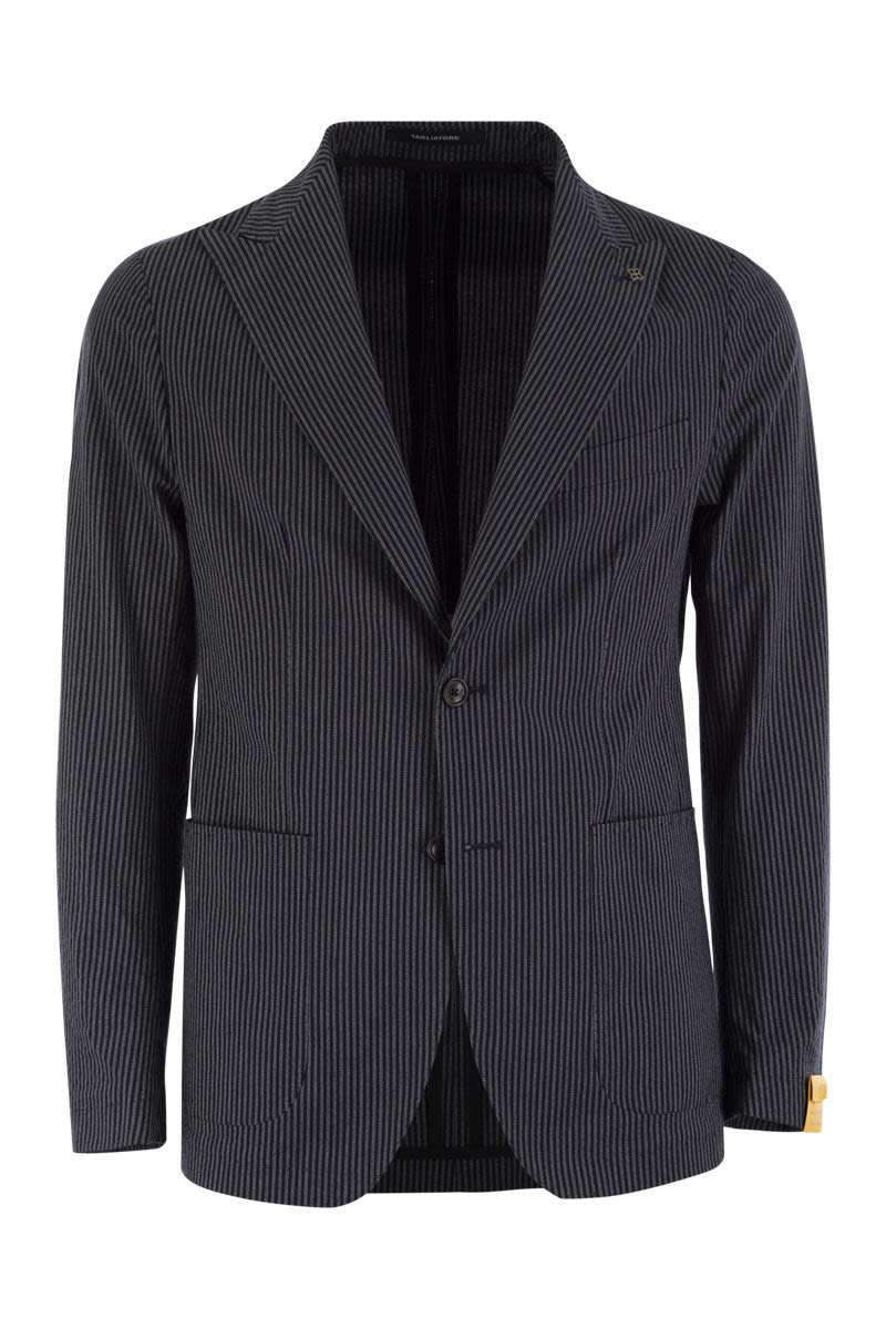 Two-button pinstripe jacket