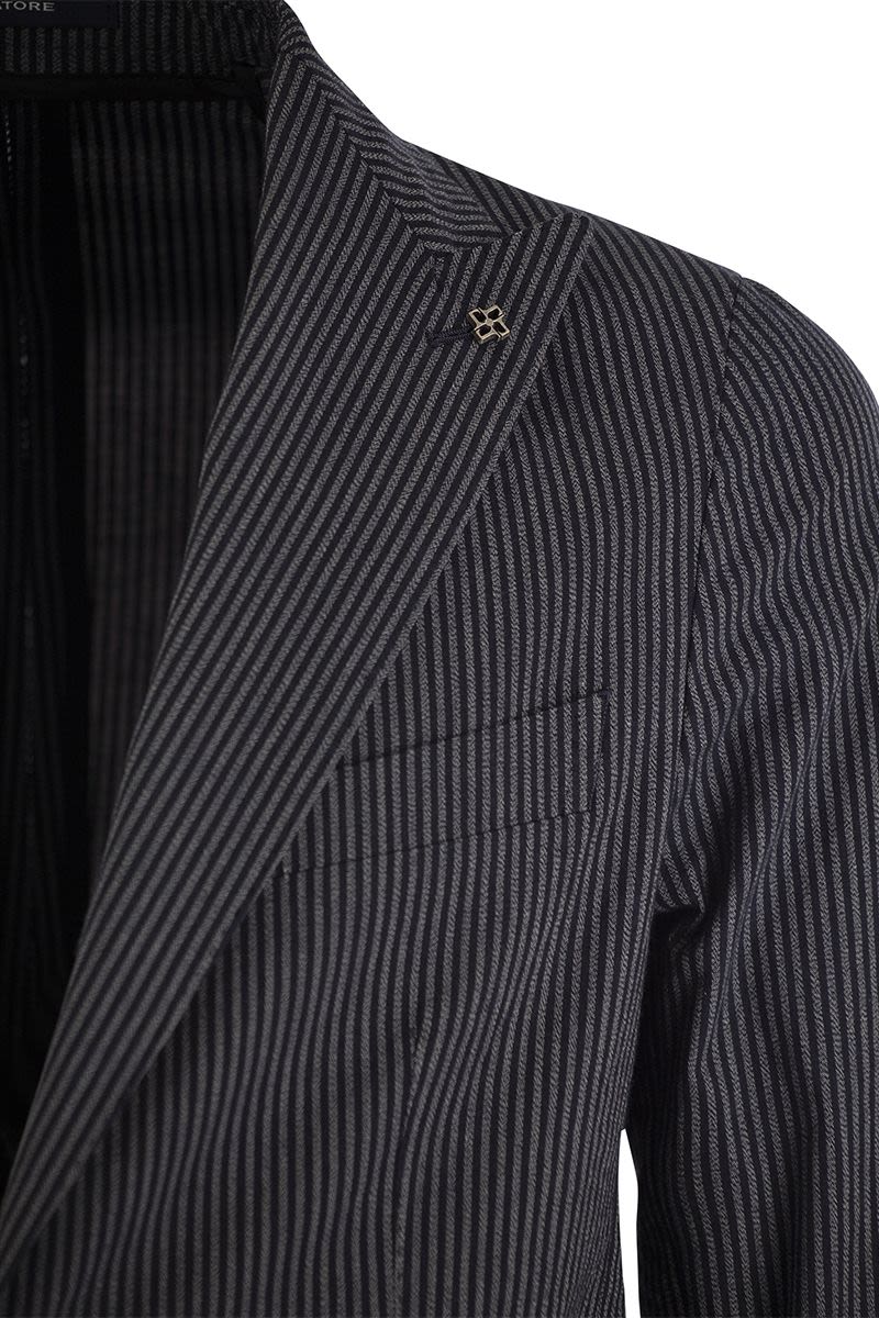 Two-button pinstripe jacket