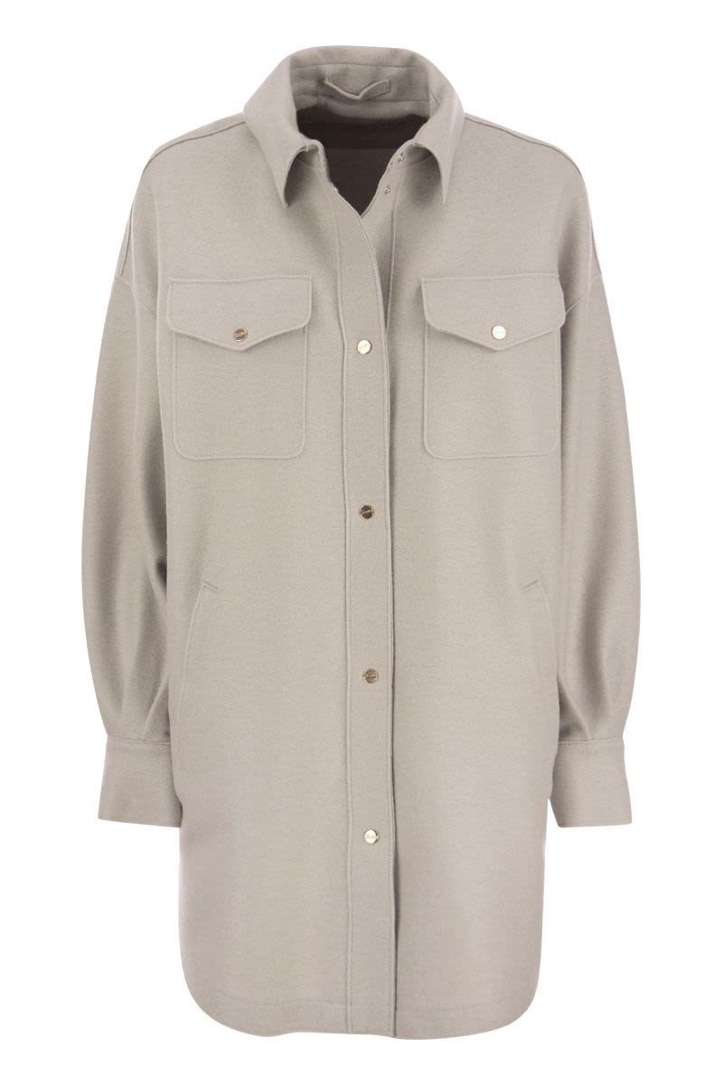 Resort shirt in lightweight boiled wool - VOGUERINI